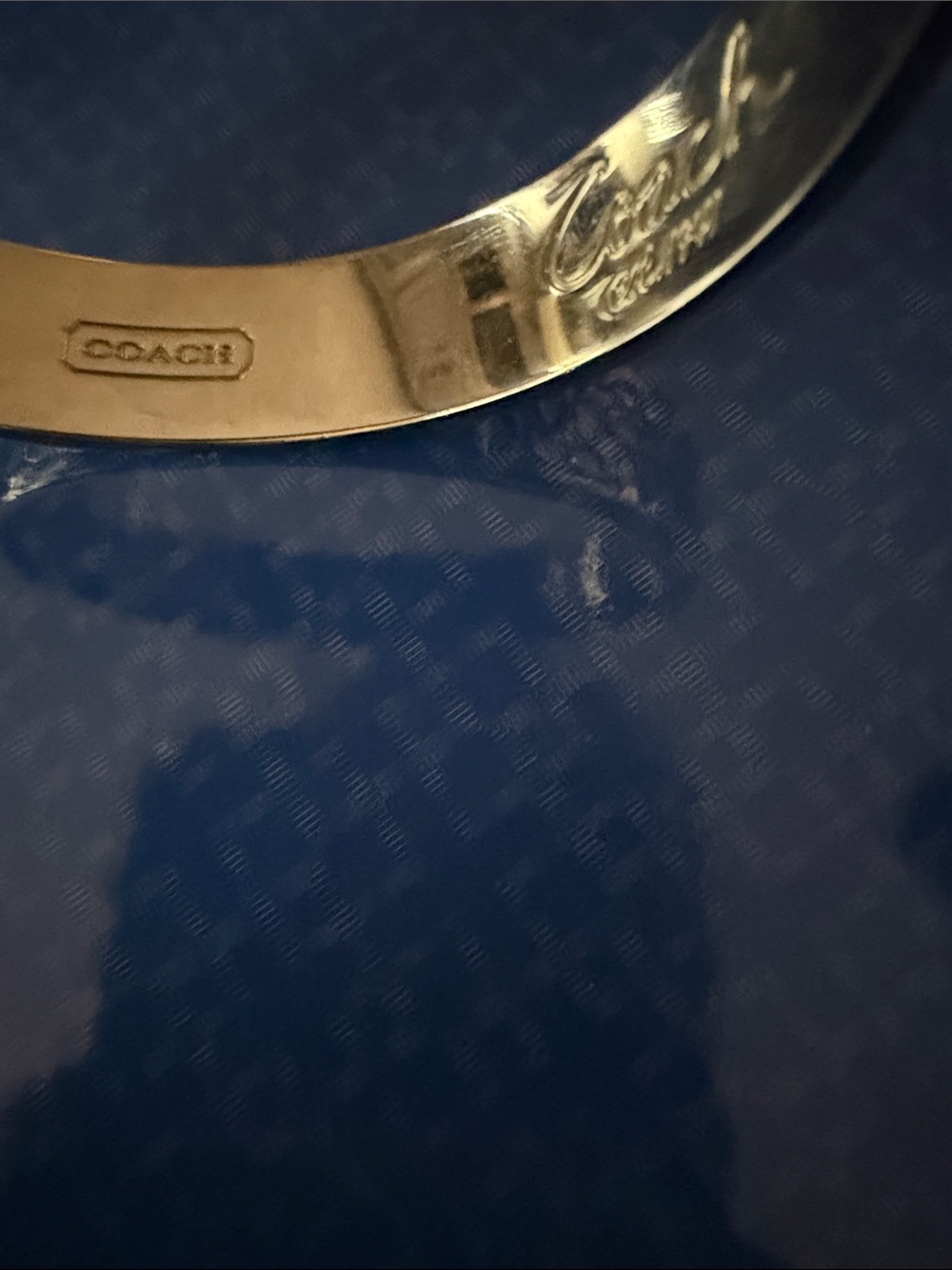 Coach Silver Logo-Pattern Cuff Bracelet - Picture 4 of 5